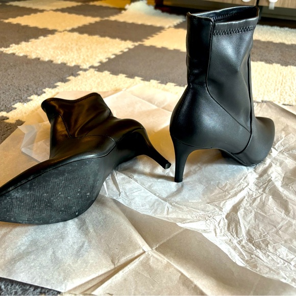 Faux leather ankle stiletto booties by Expression - Picture 5 of 7